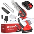thumbnail image 2 of 20V Cordless Mini Chainsaw 6-Inch One-Hand Electric Chain Saw with Battery, Safety Kit & Charger - Lightweight 2.3 lbs, 2 of 10