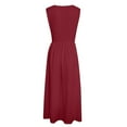 thumbnail image 4 of Women's Summer Tank Midi Dress With Pockets Sleeveless A Line Dress Casual Floral T Shirt Dress Flowy Beach Swing Dress for Women Turtleneck Dress Womens Casual Long Dresses All Summer Dresses Casual, 4 of 4