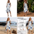 thumbnail image 5 of Xixirimido Vintage Hibiscus Palm Leaf Print Hawaii Couple Matching Outfit Men's Hawaiian Shirt and Women's Summer Sleeveless Dress Soft Midi Beach Dresses Matchable Couple Outfits, XL, 5 of 7