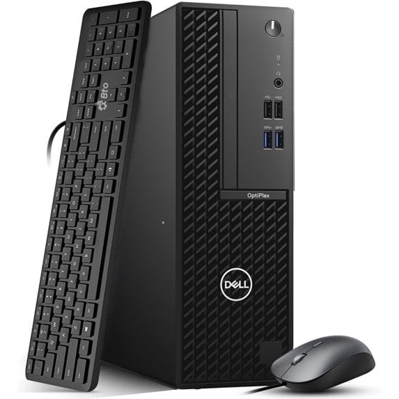 Restored Dell OptiPlex Desktop Computer SFF - Intel Core i5-10th Gen - 6 Cores (12 Threads) - 16GB DDR4 RAM, 128GB SSD - Keyboard & Mouse,Wi-Fi, Win 11 Pro (Refurbished)