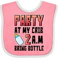 thumbnail image 3 of Inktastic Party at My Crib 2 A.m. Bring Bottle Baby Humor Boys or Girls Baby Bib, 3 of 4