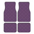 thumbnail image 1 of Balery Retro Florals Purple Juego de 4 Alfombrillas para Auto, Revestimientos de Caucho Resistente, Diseño Antideslizante, 1 of 7