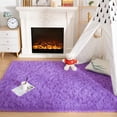 thumbnail image 3 of Homore Modern Area Velvet Rugs for Bedroom, 5.3' x 7.5' , Purple, 3 of 10