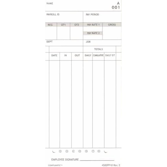 (300) Time Cards for Nile 4500PP and Pyramid 3800, Compatible by$$Office