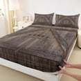 thumbnail image 3 of Manfei Old Barn Door Twin Sheet Sets,Country Lodge Twin Fitted Sheet,Rustic Cabin Flat Sheet For Men Women,Breathable Home Decor,3-Piece, 3 of 7