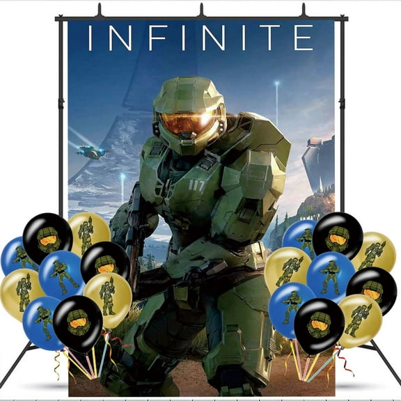 Halo Party Decorations Backdrop Banner Balloons Taspestry Wall Decor Background Poster Decor Supplies