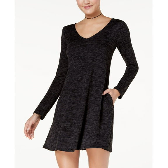 Bcx Juniors Space Dyed Lace Up Dress Black M