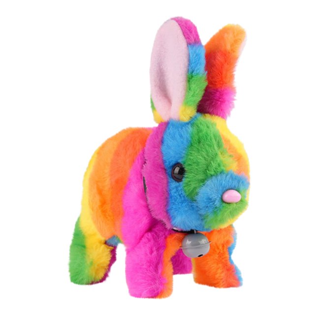 Easter Decorations Plush White Toy Walking Squeaking Mouth Moving & Ear Flapping Long Haired Pet Toy (Requires 2 Aa Batteries Not Included)