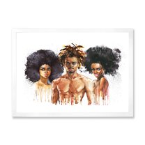 Designart 'Afro American Fashion Portraits' Glam Framed Art Print
