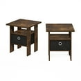 thumbnail image 3 of Furinno ANDREY End Table Nightstand with Bin Drawer in Amber Pine/Black Set of 2, 3 of 5