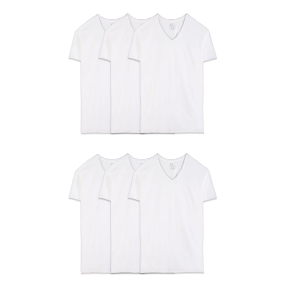 Camiseta Fruit of the Loom Eversoft de algodón con cuello en V, paquete de 6 - XXL