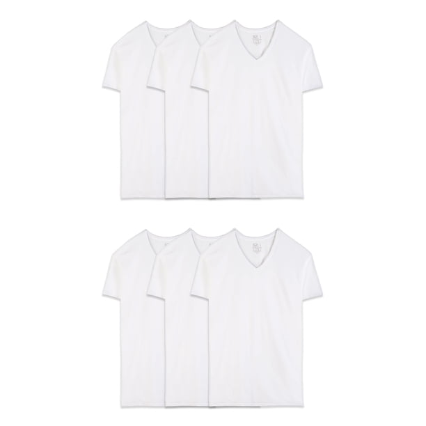 Camiseta Fruit of the Loom Eversoft de algodón con cuello en V, paquete de 6 - XXL