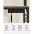 thumbnail image 4 of VASAGLE Bakers Rack with Power Outlet, Microwave Stand, Kitchen Tall Utility Storage Shelf, with Metal Wire Panel, 14 Hooks, 40 x 80 x 170 cm, Greige and Black, 4 of 9