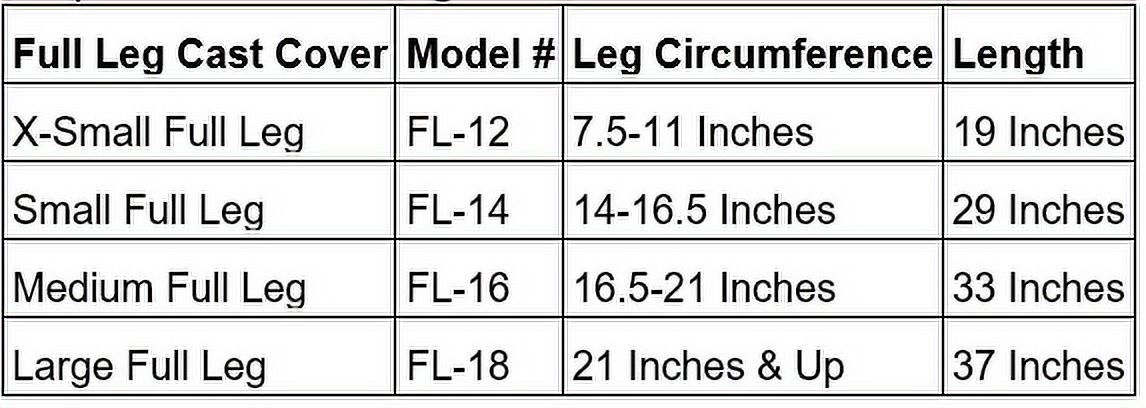 DRYPro Waterproof Vacuum Sealed Full Leg Cast Cover, Medium
