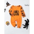 thumbnail image 3 of Michellecmm Family Leisure Clothes Set Halloween Letter Print Long Sleeve Tops+ Bat Print Pants/ Romper Loungewear Set, 3 of 5
