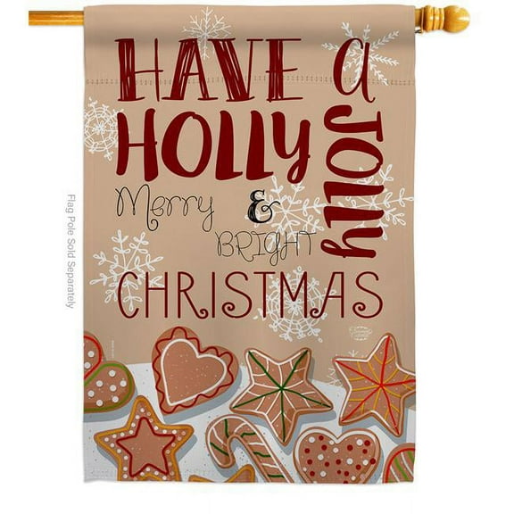 Ornament Collection H192128-BO 28 x 40 in. Have a Holly Jolly House Flag with Winter Christmas Double-Sided Decorative Vertical Flags Decoration Banner Garden Yard Gift