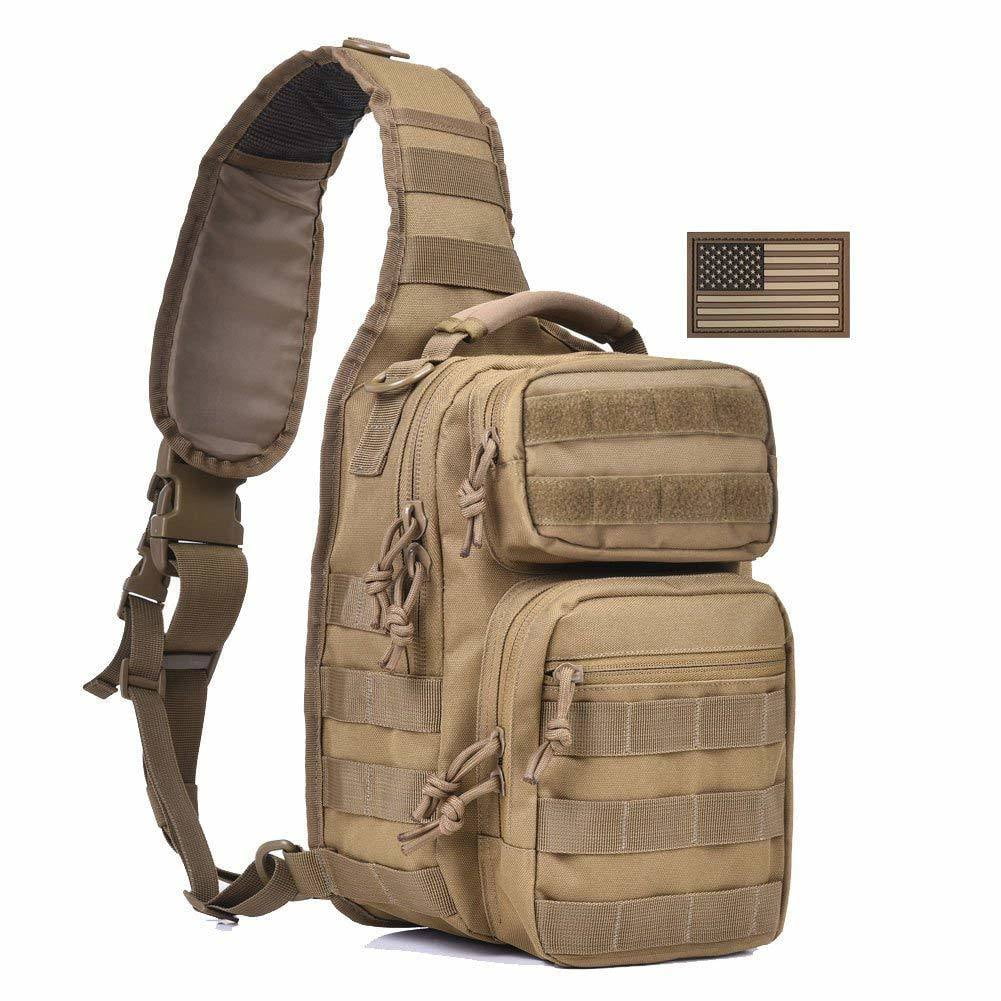 Tactical Sling Bag Pack Military Rover Shoulder Sling Backpack Molle Range  Bag EDC Small Day Pack with Padding Pocket DYT-001
