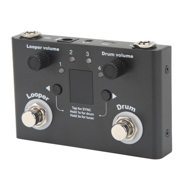 Pedal Drum Looper 4 Ubicación de almacenamiento 11 minutos Tiempo de grabación Pedal de efecto de bucle de frase de metal con afinador