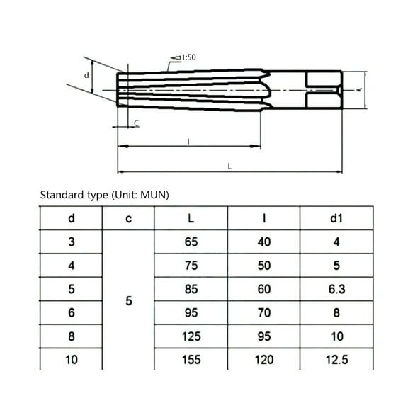 Taper Pin Reamer Tool Taper Shank Reamer Utility Tool (Diameter 4/5/6/8/Mm) 1:50 Fangkenuo