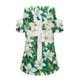 thumbnail image 6 of POLERO Easter Cold Shoulder Tops for Women V Neck T Shirts Summer Short Sleeve Tees Outfits for Ladies Sexy Casual Work Travel Cross Lilies Floral Print XL, 6 of 7