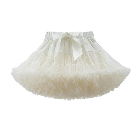 Baby Girls Elastic Chiffon Petticoat Puffy Tutu Tulle Skirt Princess Ballet Dance Pettiskirts Underskirt Multi-Layer 5 Years-9 Years