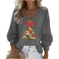 thumbnail image 2 of Ounisa Merry Christmas Sweatshirt for Women Christmas Hats Christmas Trees Crew Neck Long Sleeve Funny Hoodies Fall Winter Pullover, 2 of 3
