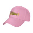 thumbnail image 1 of TEQUAN Peaked Cap Welcome Calligraphy Text Adult Unisex Adjustable Curved Brim Baseball Cap Hat, Pink, 1 of 8