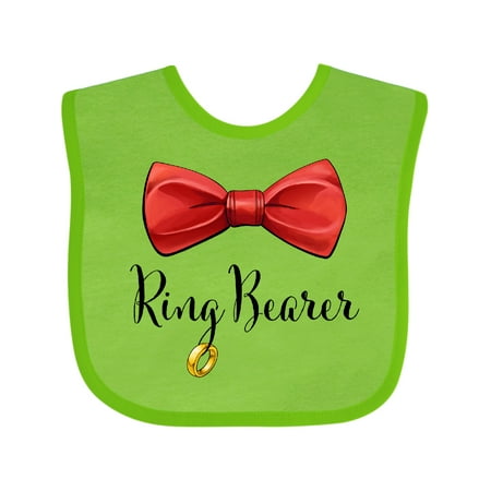 

Inktastic Ring Bearer- Red Bow Tie Gift Baby Boy Bib
