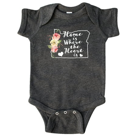 

Inktastic Oregon Home is Where the Heart is with Watercolor Floral Gift Baby Boy or Baby Girl Bodysuit
