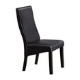 thumbnail image 3 of Pilaster Designs Eugene 18" Faux Leather Dining Chairs in Black (Set of 2), 3 of 5
