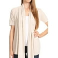 thumbnail image 5 of Women's Short Sleeve Asymmetrical Hem Solid Cardigan, 5 of 6
