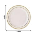 thumbnail image 3 of Efavormart 10 Pack - 8" Ivory Très Chic Round Disposable Plastic Salad Dessert Plates With Gold Rim for Weddings, Birthdays, Parties, Gathering, Graduation Ceremonies, Special Events, 3 of 5