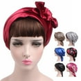 thumbnail image 1 of Taluosi Hair Bonnet Hat Reusable Printing Pattern Polyester Bowknot Reduce Frizz Shower Cap for Woman, 1 of 8