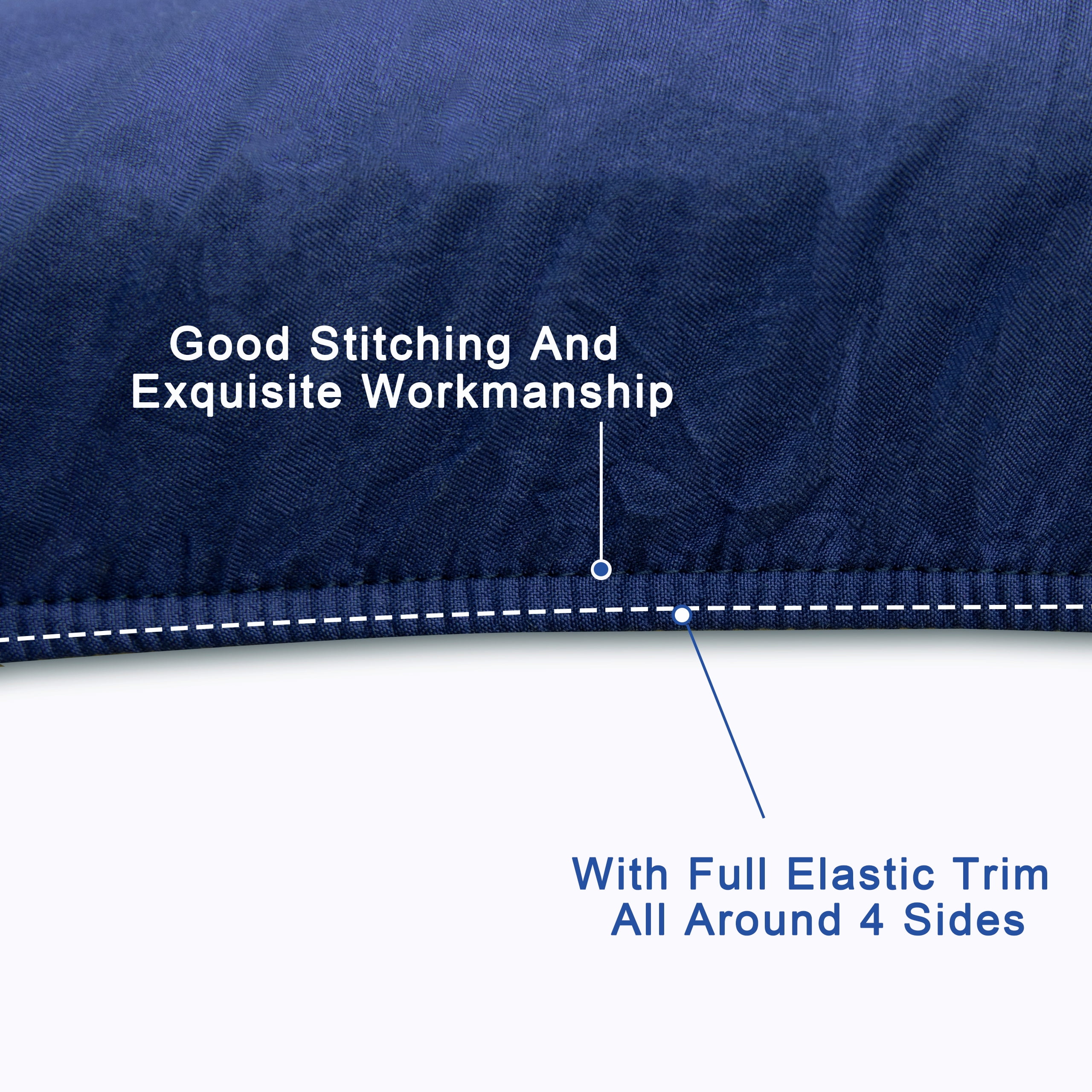 Flxxie Microfiber Toddler Bedding Set, Soft and Easy Care Crib Sheet Set, Includes Quilted Comforter, Flat Top Sheet, Fitted Sheet, Envelope Pillow Case for Boys and Girls, Navy Blue, 4 Pieces