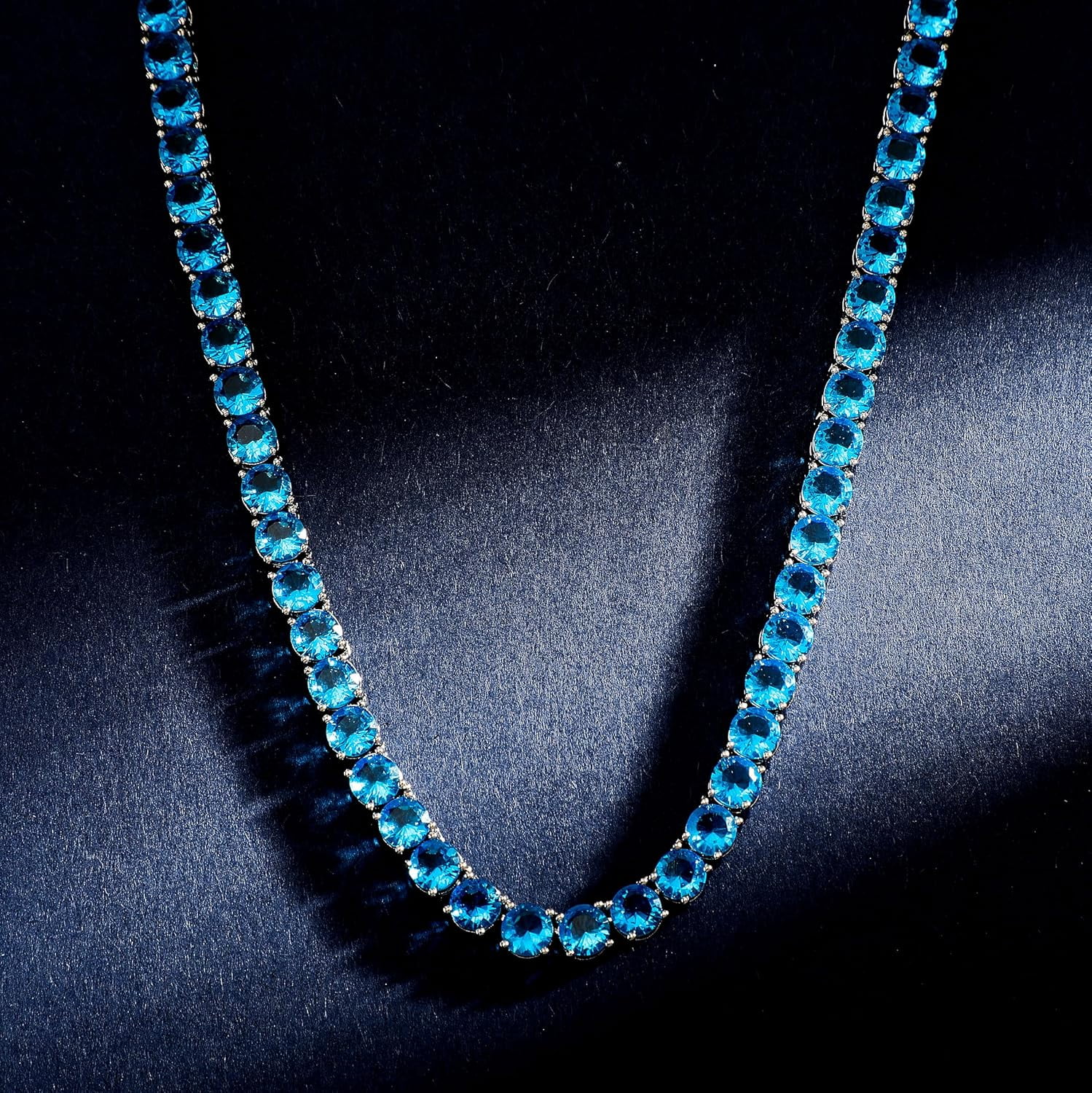 5MM Colorful Baguette Tennis Necklaces For Women Chains 14K Golden
