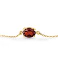 thumbnail image 2 of Gem Stone King 18K Yellow Gold Plated Silver Red Garnet Solitaire Bracelet for Women (1.50 Cttw, Oval 8X6MM, Gemstone January Birthstone, Fully Adjustable up to 9 inch), 2 of 3