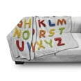 thumbnail image 3 of Letters Soft Flannel Fleece Throw Blanket, Multicolored Pattern of Alphabet Letters Education Image Capital Writing, Cozy Plush for Indoor and Outdoor Use, 50" x 60", Multicolor, by Ambesonne, 3 of 6