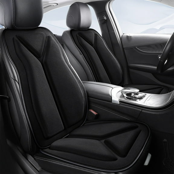 High Density Foam Core Car Seat Cushion Set Seat Pad With Backrest Mesh Cover Ventilated Support Summer Comfortable Cooling Automotive Accessory Black All Seasons Support Black