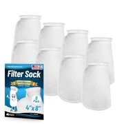 Aquatic Experts Felt Filter Socks 4 inch Ring 200 Micron - Short, 8-Pack,, 4'' x 8''