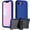 Deep blue + blue, variant on Hotpom Phone Case for iPhone 16E(2025)/ 17E(2026), Silicone Heavy Duty 3-Layer Hybrid Drop Protection Protective Cover with Belt Clip, Orange