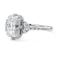 thumbnail image 2 of Ariana Jewel 2.3 Ct Radiant Cut Diamond Ring for Women - Lab-Created Simulated Diamond - 14K White Gold Plated - Beautiful Engagement Solitaire with Accent Stones Ring - Birthday Gifts, 2 of 3