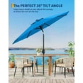 thumbnail image 4 of 9FT Outdoor Patio Umbrella, Outdoor Table Umbrella, Market Umbrella With Push Button Tilt and Crank, 6 Sturdy Ribs UV Protection Waterproof for Garden, Deck, Backyard, Pool, 4 of 7