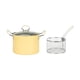 thumbnail image 1 of Olla para freír profunda con tapa Sartenes de cocina Fáciles de limpiar Olla para freír japonesa Freidoras profundas Olla para freír para acampar amarillo, 1 of 8