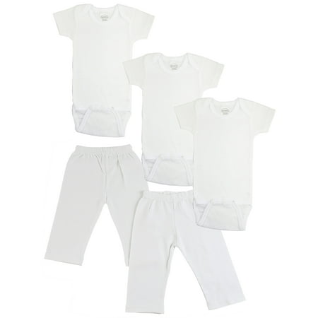 

Bambini Mix N Match Short Sleeve Bodysuits & Track Sweatpants Outfit Sets 5pc (Baby Boys or Baby Girls Unisex)