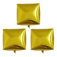 thumbnail image 2 of Dytern Party 3pcs 4D Square Balloon Aluminum Film Balloon Cube Wedding Party Supplies for Birthday Festival (Gold), 2 of 10