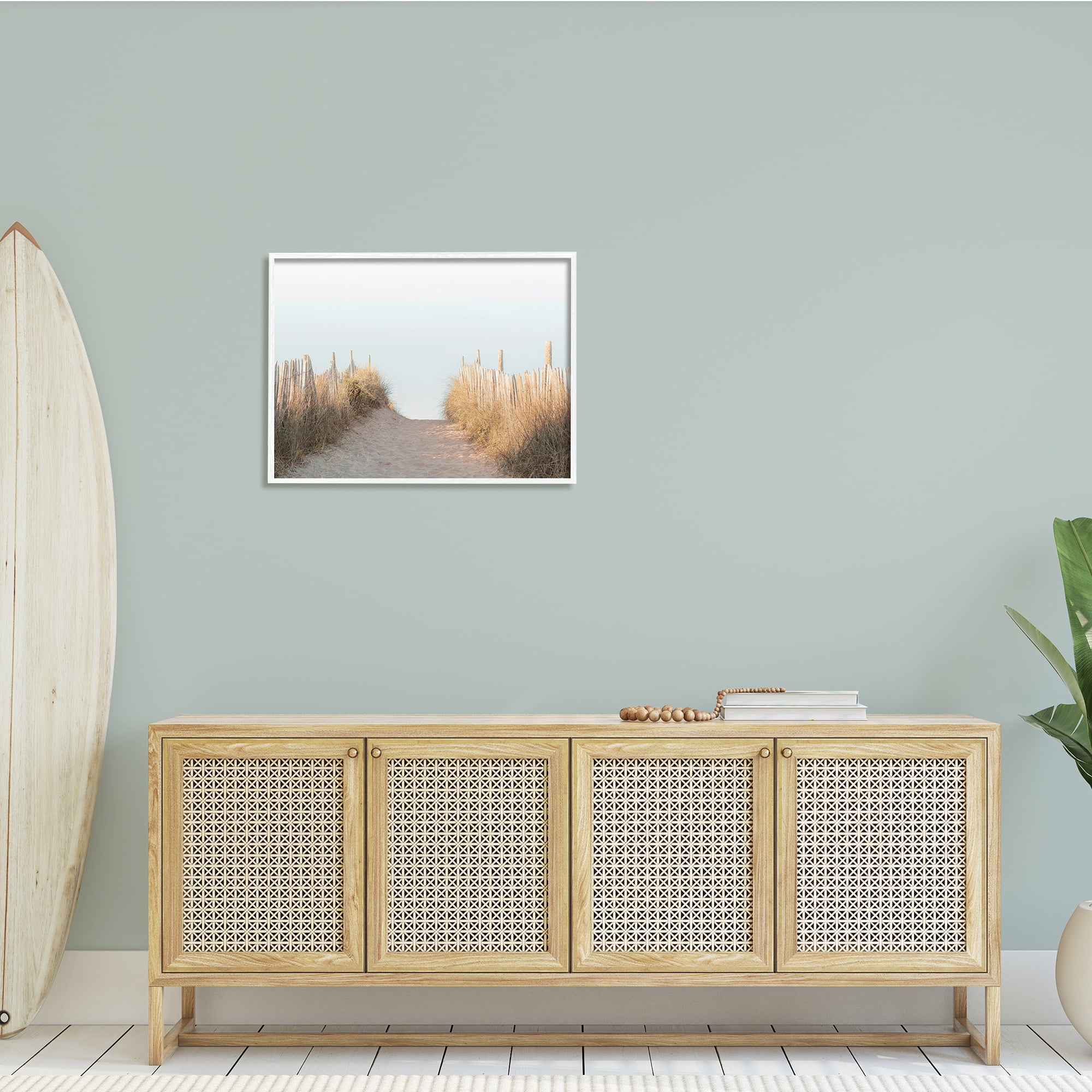Stupell Indtries Sand Break Nautical Path Tall Grass Distant Waters,30 x 24,Design by Ian Winstanley
