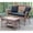 Black, variant on Jeco Wicker Patio Love Seat and Coffee Table Set in Honey without Cushion