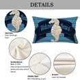 thumbnail image 2 of Nautical Coastal Lumbar Pillow Covers 12x20 Inch Set of 4 Navy Blue Wood Board Seahorse Rudder Anchor Pillow Cases Summer Ocean Themed Cushion Cover for Home Couch Sofa Patio, 2 of 5