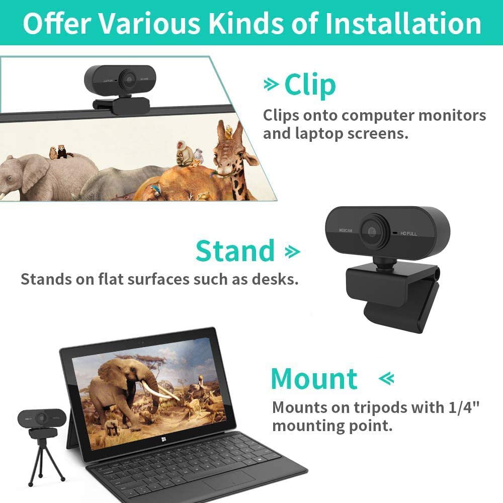1080p HD Webcam USB Web Camera with Microphone