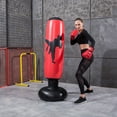 thumbnail image 3 of Inflatable Punching Bag 63” Fitness Kids Punching Bag Free Standing Boxing Bag Fitness Training Stand Column Exercise Stress Relief Boxing Target Red, 3 of 6